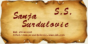Sanja Surdulović vizit kartica